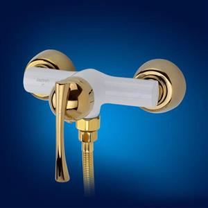 شیر آفتابه اهرمی سفید طلایی توسکا جزیره