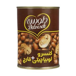 کنسرو لوبیا چیتی با قارچ دلوسه مقدار 400 گرم Delvaseh Baked Bean With Mushroom Canned 400 gr
