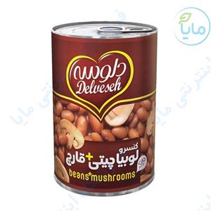 کنسرو لوبیا چیتی با قارچ دلوسه مقدار 400 گرم Delvaseh Baked Bean With Mushroom Canned 400 gr