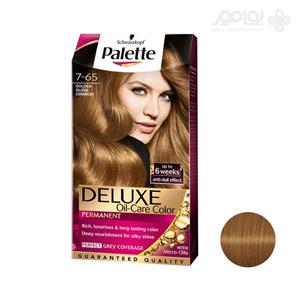 کیت رنگ موی پالت سری دلوکس شماره 7.65 Palette Deluxe دارچینی طلایی 