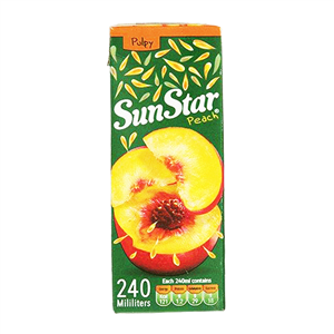 ابمیوه هلو سان استار حجم 240 میلی لیتر Sunstar Peach Juice 240ml 