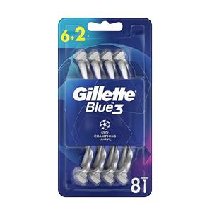 تیغ اصلاح چند بارمصرف ژیلت مدل بلو تری Gillette Blue 3 سری کامفورت 8 عددی 