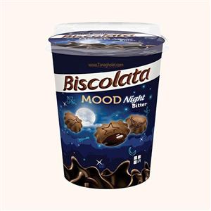 بیسکویت لیوانی مغز دار شکلاتی بیسکولاتا biscolata mood night 
