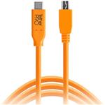 کابل  Tether Tools TetherPro USB Type-C Male to 5-Pin Mini-USB 2.0 Type-B Male Cable (15', Orange):CUC2415-ORG