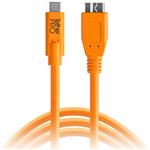 کابل  Tether Tools TetherPro USB Type-C Male to Micro-USB 3.0 Type-B Male Cable (15', Orange):CUC3315-ORG