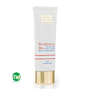 کرم ضد افتاب ساین اسکین Spf 50 حجم میل رنگ روشن Syn Skin Shield Fluid Sun Screen Spf50 