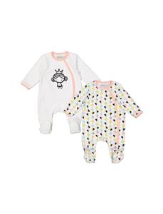 سرهمی نخی نوزادی دخترانه بسته 2 عددی ارکسترا Baby Girl Cotton Overall Pack Of Orchestra 