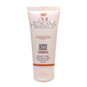 کرم ضد آفتاب رنگی SPF50 مناسب پوست خشک مدیلن 