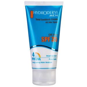 کرم ضد افتاب اقایان هیدرودرم SPF35 وزن 50 گرم Hydroderm Total Sunblock Cream For Men 50g 