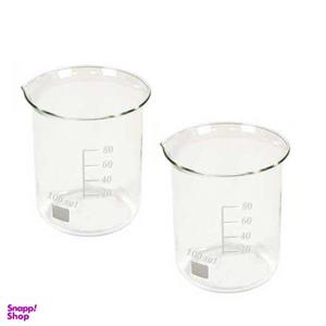 بشر آزمایشگاه مدل beaker ظرفیت 100 میلی لیتر بسته 2 عددی