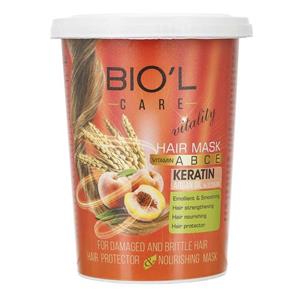 ماسک مو هلو و جوانه گندم بیول مخصوص موهای خشک و وز شده 500 میلی لیتر Biol Vitality Peach And Wheat Hair Mask 500ml