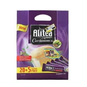 شیر چای علی تی هل دار 25 عددی alitea cardamom Alitea Instant Tea With Cardamom Pcs 