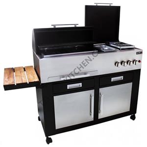 کباب پز باربیکیو گازی چند کاره استیل با شعله گاز 110 سانتی مدل BSRC-110