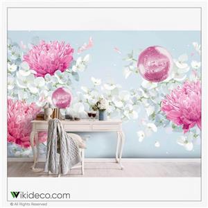 پوستر دیواری گل صورتی مدل LB064