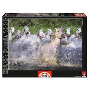 پازل 1000 تکه ادوکا مدل White Camargue Horses Educa White Camargue Horses 1000Pcs Toys Puzzle