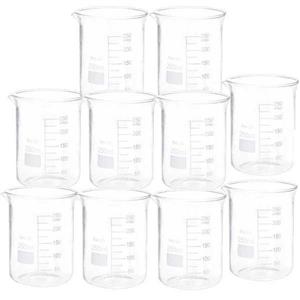 بشر آزمایشگاه مدل beaker ظرفیت 250 میلی لیتر بسته 10 عددی
