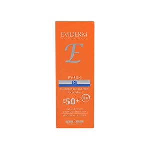 کرم ضد آفتاب رنگی اویدرم +SPF50 مدل اوی سان مناسب پوست خشک 40 میلی لیتر بژ طبیعی Eviderm Tinted Sun Screen Cream Dry Skin SPF50