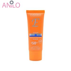 کرم ضد آفتاب رنگی اویدرم +SPF50 مدل اوی سان مناسب پوست خشک 40 میلی لیتر بژ طبیعی Eviderm Tinted Sun Screen Cream Dry Skin SPF50