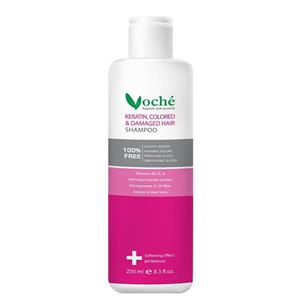 شامپو تقویت کننده وچه حاوی کراتین مناسب برای موهای رنگ شده حجم ۲۵۰ میل Voche Keratin Shampoo 250ml 