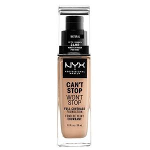 کرم پودر نیکس مدل NYX CAN’T STOP WON’T FULL COVERAGE FOUNDATION رنگ NATURAL شماره 7 حجم 30 میلی لیتر 