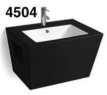 روشویی وال هنگ نیم پایه مشکی مدل 4504