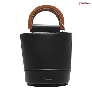 کیف یکطرفه زنانه – کیف رودوشی زنانه استوانه ای دسته چوبی – g59