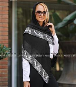 روسری مشکی پلیسه حاشیه زبرا