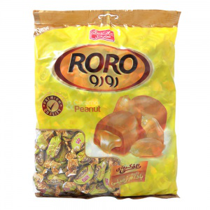 تافی کره ای مغز دار با کرم بادام زمینی بسته 900 گرمی رورو شیرین عسل