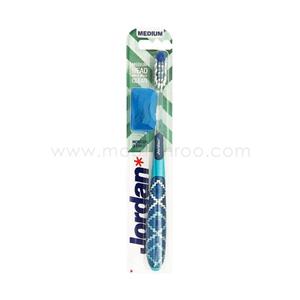 مسواک جردن مدل Individual Clean با برس متوسط به همراه درپوش Jordan Medium Toothbrush 