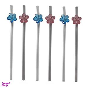 نی نوشیدنی طرح گل کد SH-M-02 بسته 6 عددی