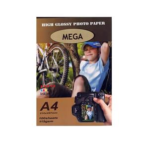کاغذ فتو گلاسه براق 115 گرم A4 مگا 100 برگی