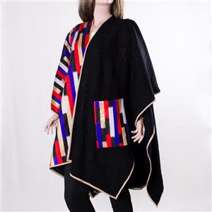 شنل مشکی طرح دار
