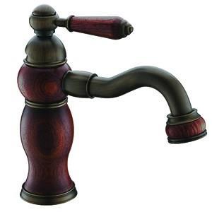 شیر روشویی موست مدل راستیک چوبی-برنزی