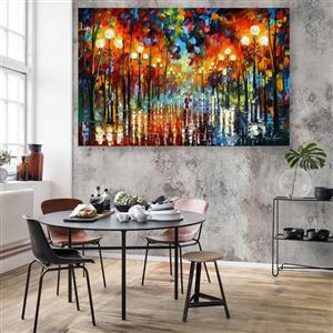 تابلو شاسی سری نقاشی های زیبا مدل شب بارانی کد 492