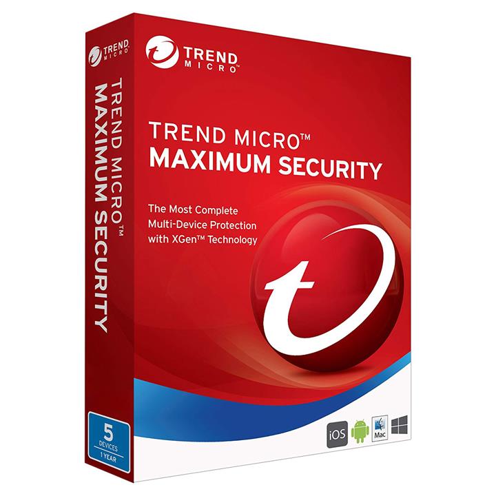 Trend Micro Maximum Security Antivirus Software  5 User 1 years