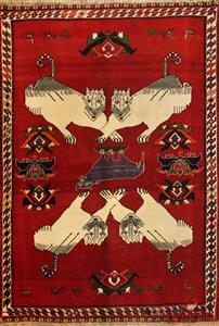 گبه دستباف ترک قشقایی شیر کد 74