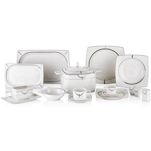 سرویس غذاخوری 85 پارچه شفر طرح Bone کد 4017 Schafer Bone 85 Pieces Dinnerware Set