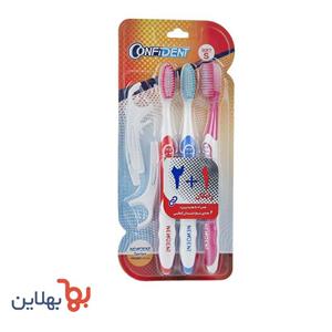 مسواک کانفیدنت سری NewDent مدل Bristles با برس نرم بسته 3 عددی Confident Newdent Series Bristles Soft Toothbrush Pack Of 3