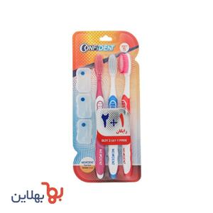 مسواک کانفیدنت سری NewDent مدل Bristles با برس نرم بسته 3 عددی Confident Newdent Series Bristles Soft Toothbrush Pack Of 3