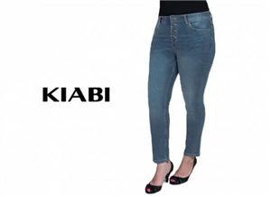شلوار جین زنانه سایز بزرگ کیابی KIABI رنگ آبی تیره 
