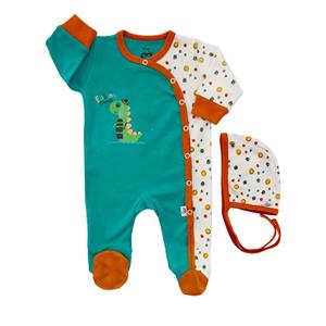 ست سرهمی و کلاه نوزادی آدمک طرح دایناسور