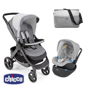 ست کالسکه، کریر و ساک لوازم طوسی چیکو مدل Chicco Style Go Up