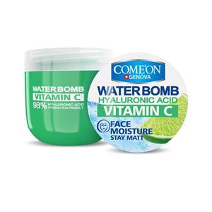 ژل کرم آبرسان ویتامین سی واتربمب کامان حجم 200 میلی لیتر Comeon Water Bomb Face Cream With Hyaluronic Acid And Vitamin C 200ml