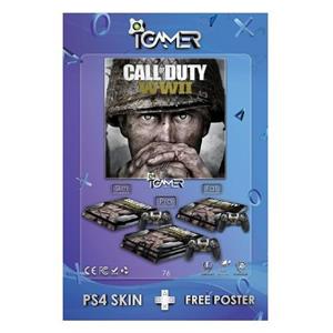 برچسب اسکین برای PS4 مدل اسلیم طرح بازی call of duty wwii