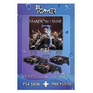 برچسب اسکین برای PS4 مدل اسلیم طرح بازی shadow war 