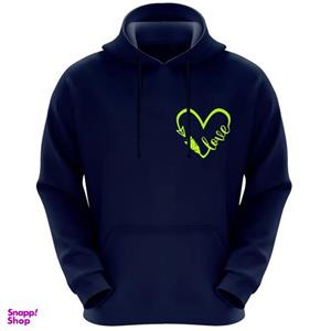 هودی زنانه طرح قلب کد A51 رنگ سرمه ای