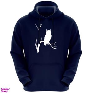 هودی زنانه طرح جغد کد K23 رنگ سرمه ای