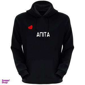 هودی زنانه طرح آنیتا کد F194 رنگ مشکی