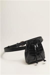 کیف دوشی دور کمر کمربند دار مشکی زنانه 1575963258 Mango