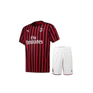 پیراهن شورت بچگانه اول میلان Ac Milan 2019-20 Home Soccer Jersey Kids Shirt+Short 